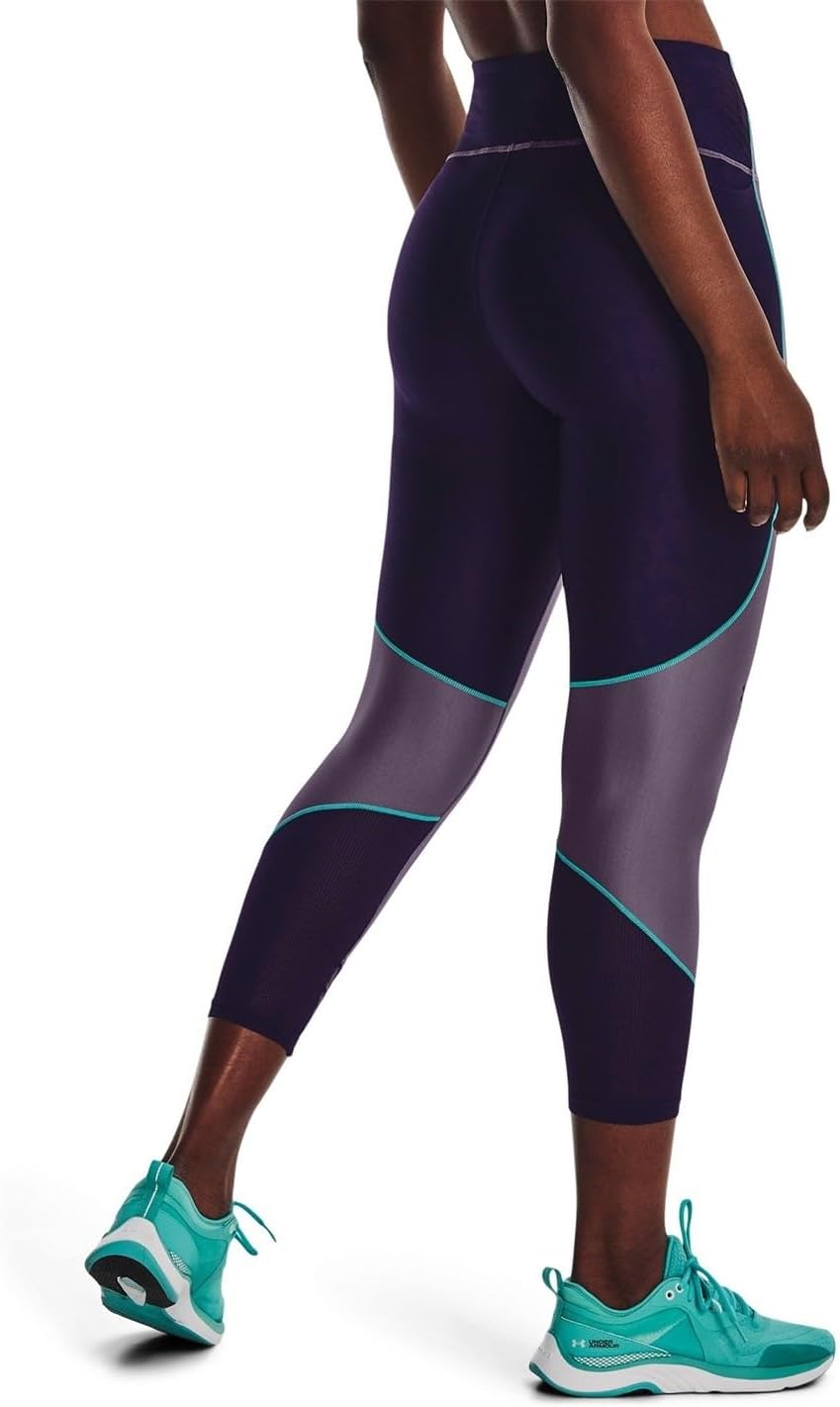 Under Armour Womens HeatGear Armour Ankle Color Block Leggings - Image 3