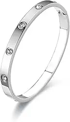 Pulseiras de ouro para mulheres, banhado a ouro 18 K, pulseira de amor de diamante completo, presente de Natal, aniversário, dia dos namorados, casamento para namorada, joias antimanchas