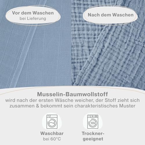 Laleni Spucktücher Baby im 5er Set aus Reiner Baumwolle - schadstofffreie Mulltücher weich 70x70 saugstarke Mussellintücher Baby - Musselin… – Ansicht 2