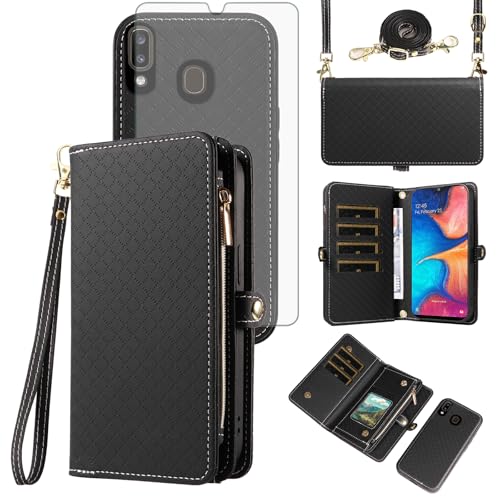Coque Samsung Galaxy A20 A30 avec protection écran verre et cordon amovible