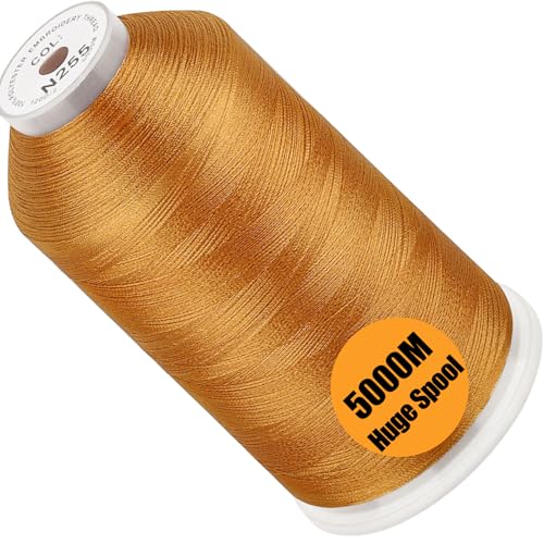 Image of New brothread - Single Huge Spool 5000M Each Polyester Embroidery Machine Thread 40WT for Commercial and Domestic Machines - Toast(Janome Color)