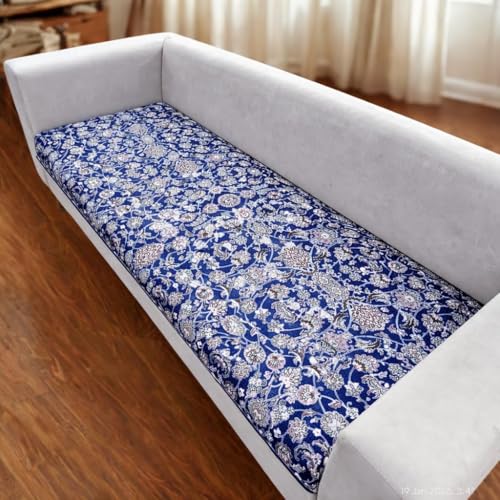 Image of Homerz Premium 7 (3+2+2) Seater Velvet Sofa Panel Cover with Digital Prints | Anti-Slip Backing (Nawab, 7 (3+2+2) Seater)