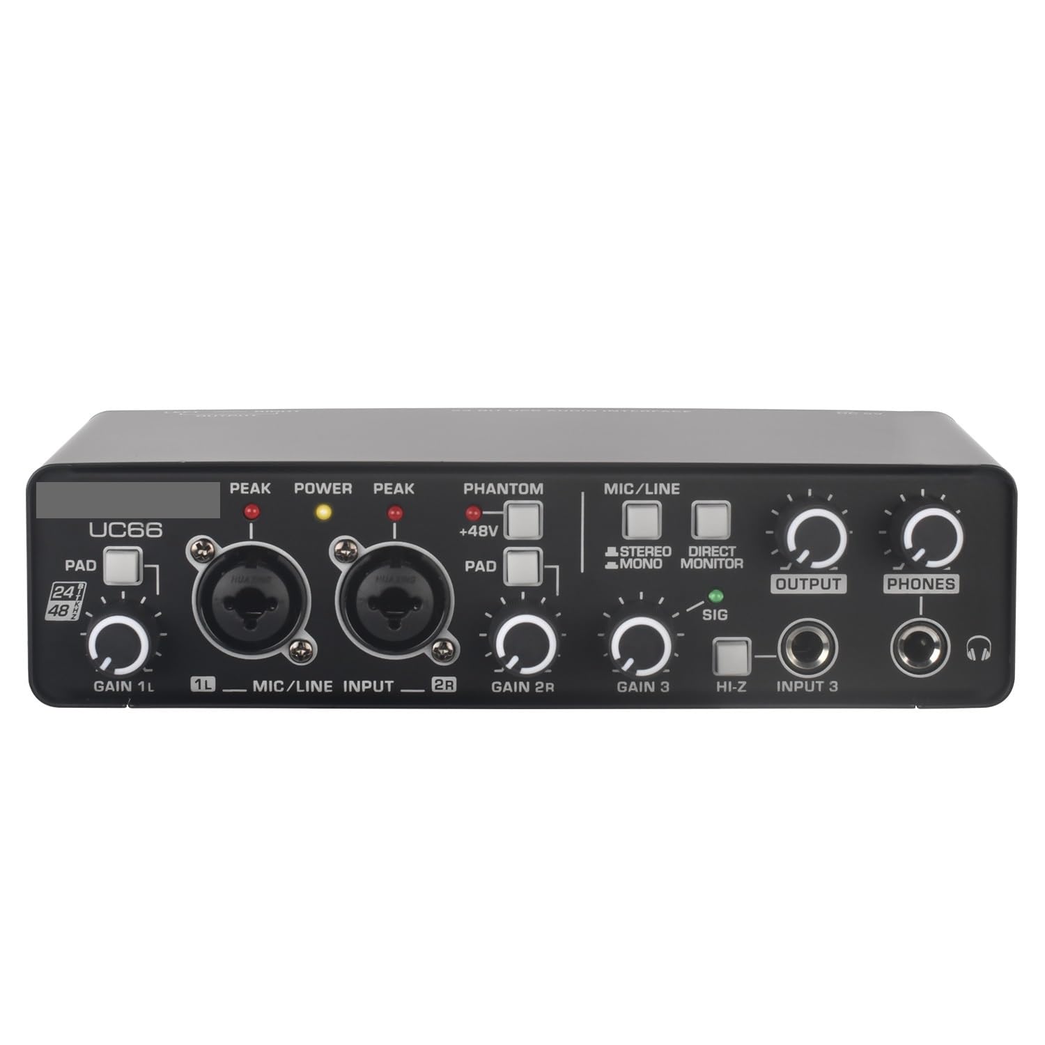 Interfaccia Audio a 3 canali Scheda Audio Esterna for Chitarra 24 Bit 48 KHz,Compatibilità Universale