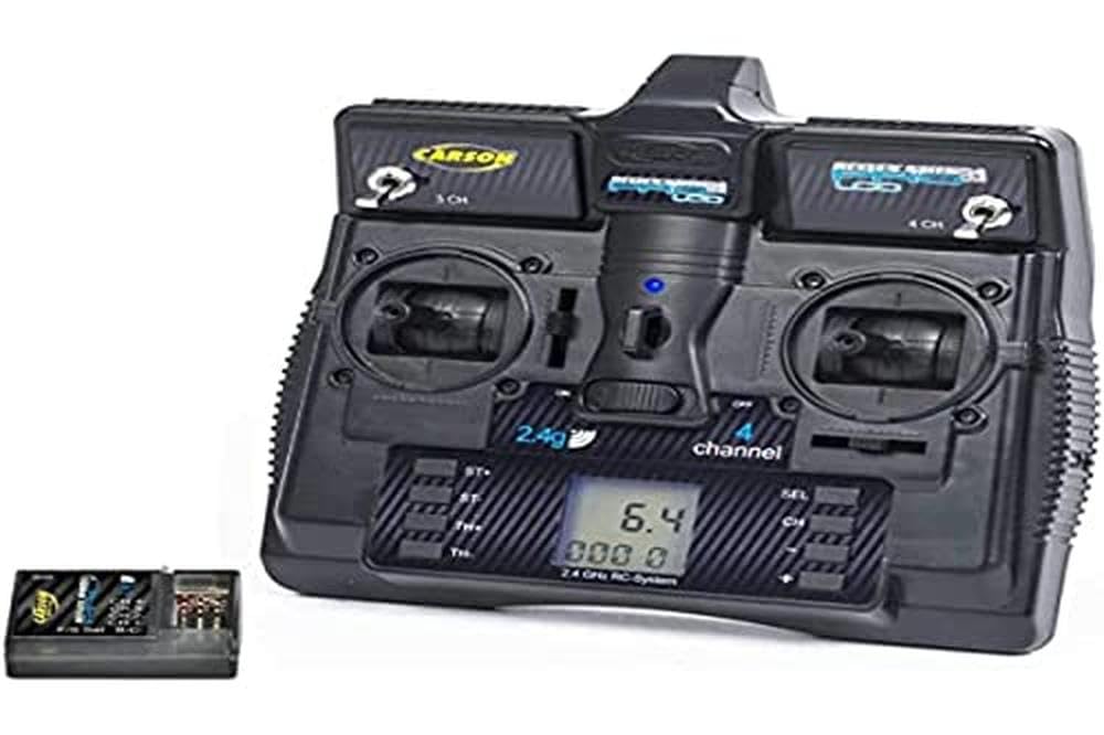 Carson 500500085 FS Reflex Stick Pro 3.1 2.4G LCD 4 canaux - Accessoires de véhicule, Compatible pour Kits RC, modélisme, y Compris récepteur, télécommande RC, télécommande 2 4 GHz, Noir