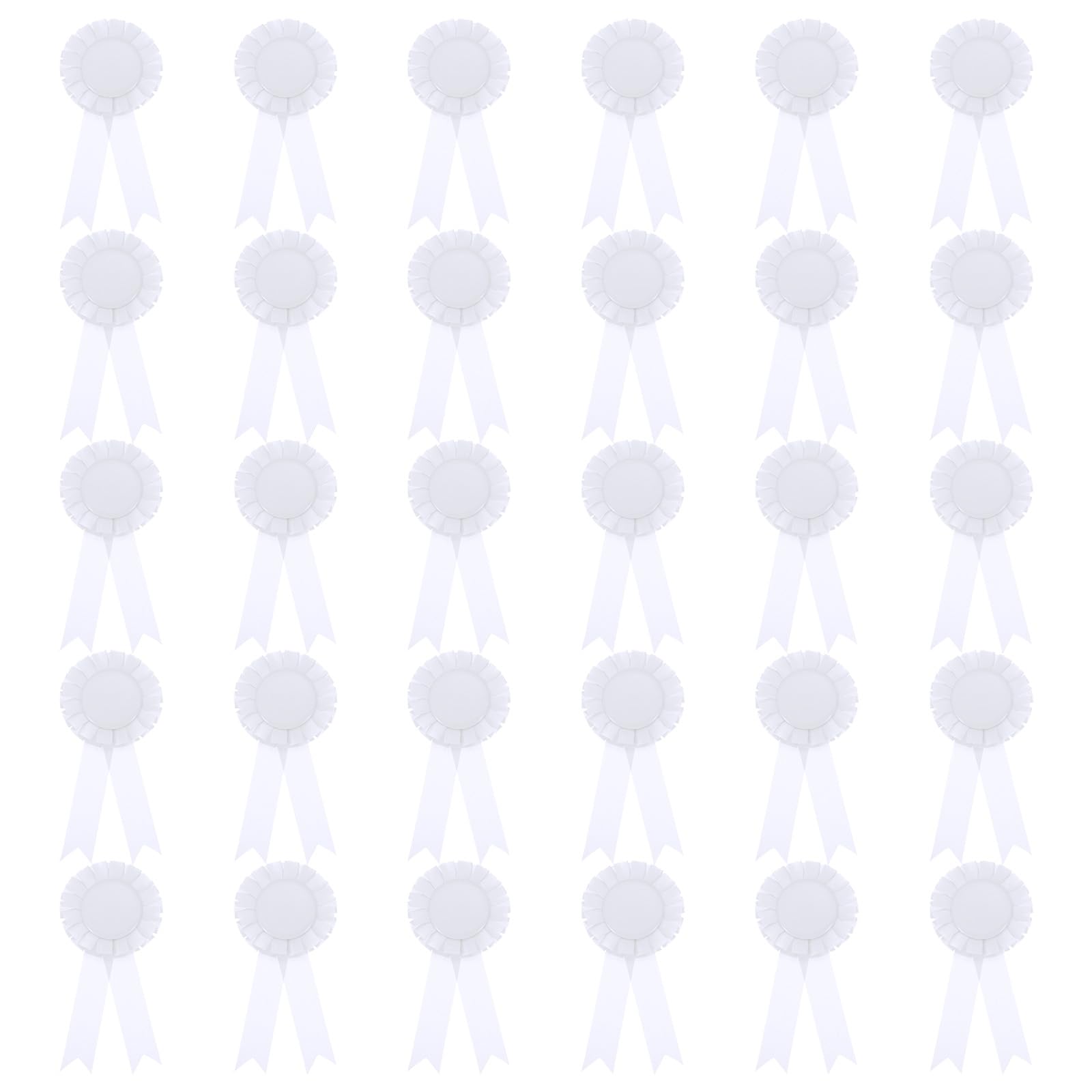 PATIKIL Blank Award Ribbon, 30 Pcs Prize Ribbon Award Medal Winner Ribbon Recognition Participation Ribbon for Competition, Sport Event and Party, Wedding, White