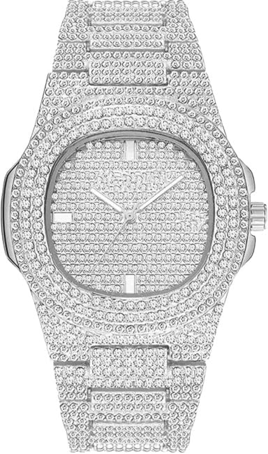 MTSH Stainless Steel Analog Full Diamond Silver Chronograph Unisex Watch (B0DBQY11Z2) Amazon Price History, Amazon Price Tracker