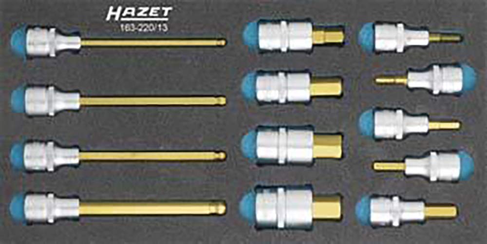 Jeu de douilles mâles Hazet 13 outils à carré creux de 12,5 mm