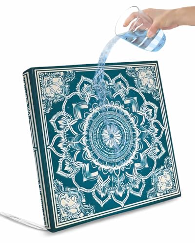 2 Pack Teal Boho Waterproof Cushion Covers with Ties, Outdoor Patio Chaise Lounge Chair Seat Cushion Slip Covers Replacement(Only Cover) Ethnic Chic Rustic Abstract Floral Aesthetic 24