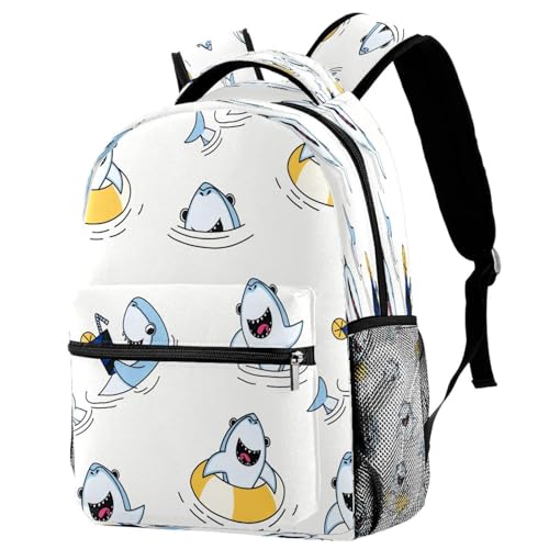 Sac à dos d'école requin mignon multicolore pour ado et voyage décontracté