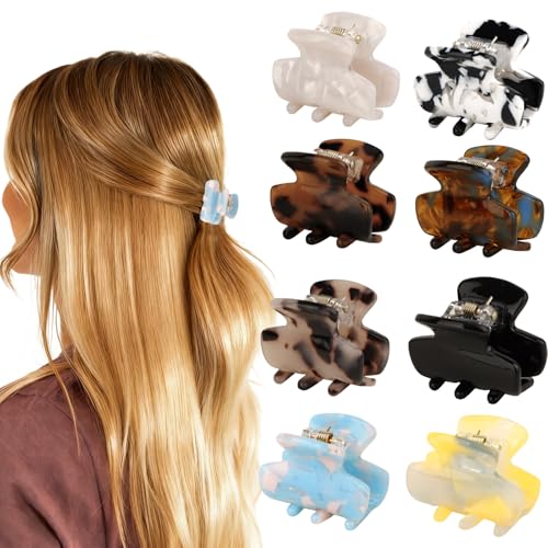 Set de 8 pinzas mini para cabello colores variados miniatura 1