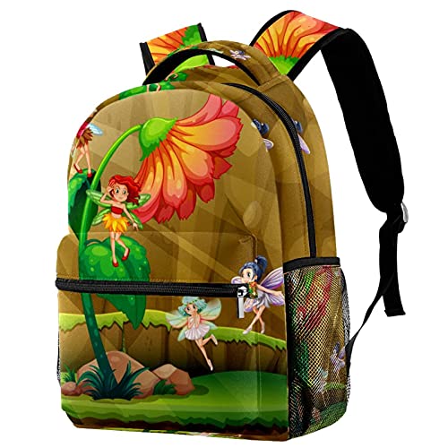 Sac à dos pour enfants en tissu sergé à motif fleurs tropicales pour l'école et les loisirs