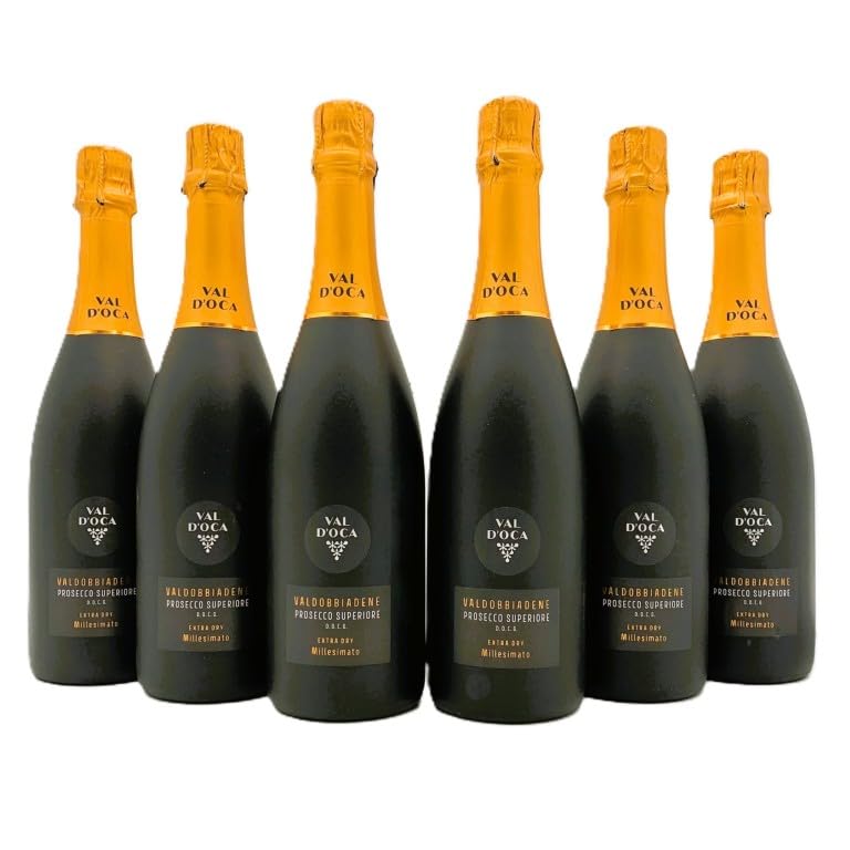 Val D'oca Valdobbiadene Prosecco Superiore DOCG Extra Dry Millesimato Box da 6 bottiglie CL 75 - (annata corrente)