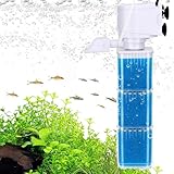 fishkeeper 4-in-1 Aquarium Innenfilter – Mehrstufige Filterung, Aquarium Filter mit Einstellbarer Durchfluss & Sauerstoff & Wavemaker, Wiederverwendbarer Filterschwamm Aquariumpumpe für Süß-/Salz