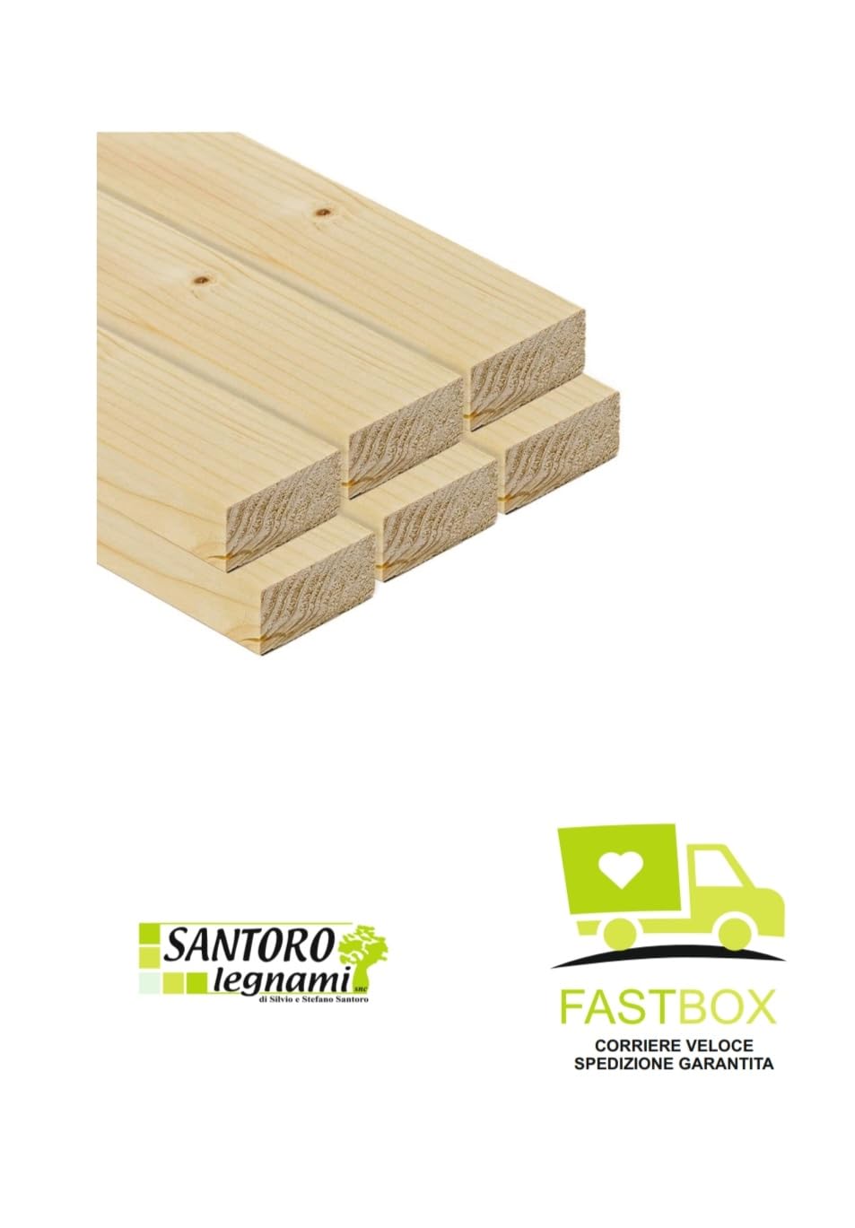 TWE Listelli Legno Massello Abete x 1 Metro Piallati su Quattro Lati con Smusso su Spigoli Made in Italy Confezione da 4 pz (40x40) mm