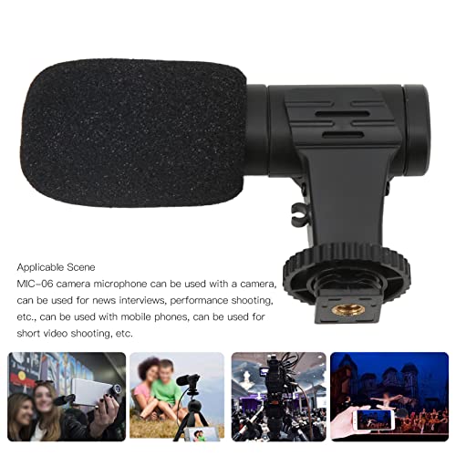 Goshyda On Camera Microphone, 3.5mm Universal Video Microphone Mini Noise Reduction Mic with Windproof Sponge, Compatible with Cameras Camcorders, for Vlogging Live Conference Video - Image 2