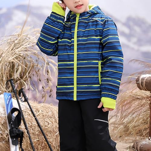 Toddler Boys Girls Outdoor Coat 𝐖aterproof Fleece Lightweight Hooded Winter Raincoat Windproof Lined Zip Clothes3