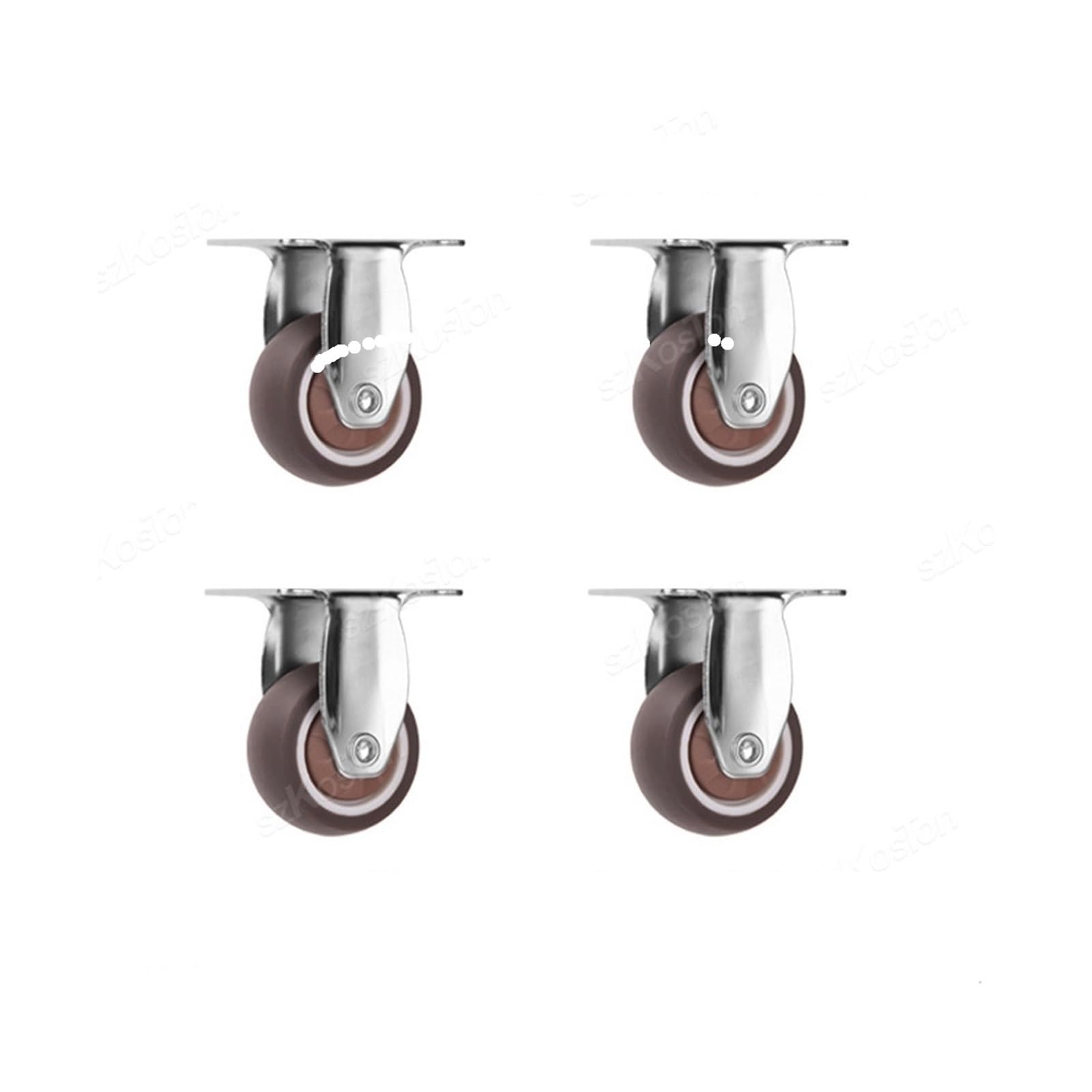 4 ruote piroettanti da 1/2" for mobili, for carichi pesanti, in gomma TPR, con fondo piatto for armadi, banchi lavoro(4PCS Fixed,1 inches)