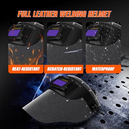 SHINE Leather Flip-Up Welding Mask