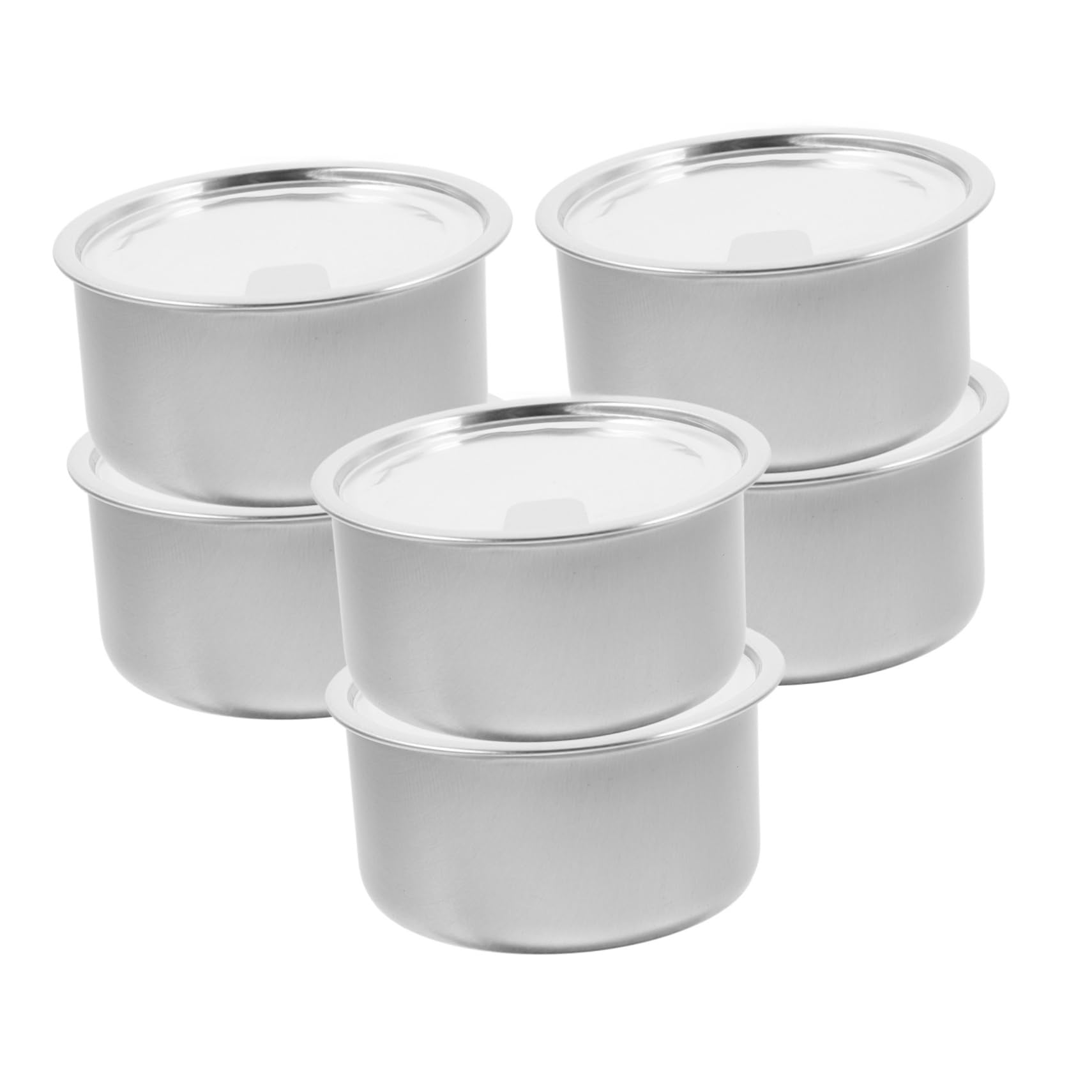 FUNOMOCYA 6pcs Aluminum Cans for Food Storage Round Tin Charcuterie Containers Pet Treats Refillable Snack Boxes Easy Open
