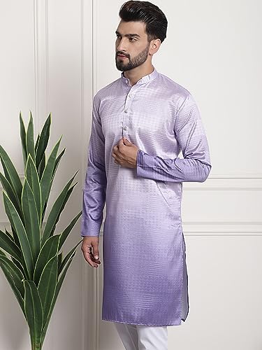 Image of SOJANYA (Since 1958 Men's Jacquard Silk Woven Design Long Kurta