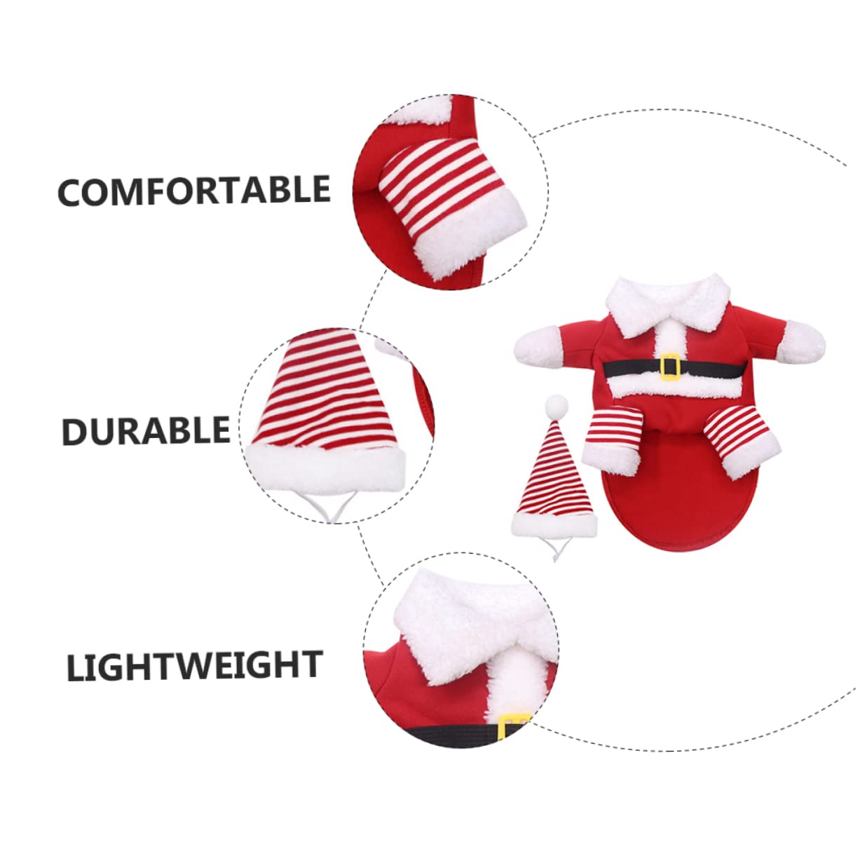 INOOMP 3juegos Traje De Navidad para Mascotas Ropa De Disfraz para Perros y Gatos y Cómoda para Fiestas y Celebraciones De Invierno