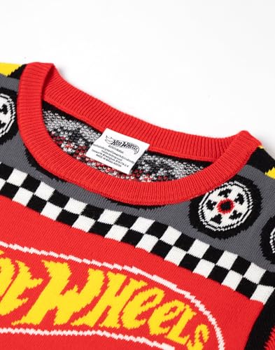 Pull de Noël Hot Wheels garçon tricot amusant manches longues rond