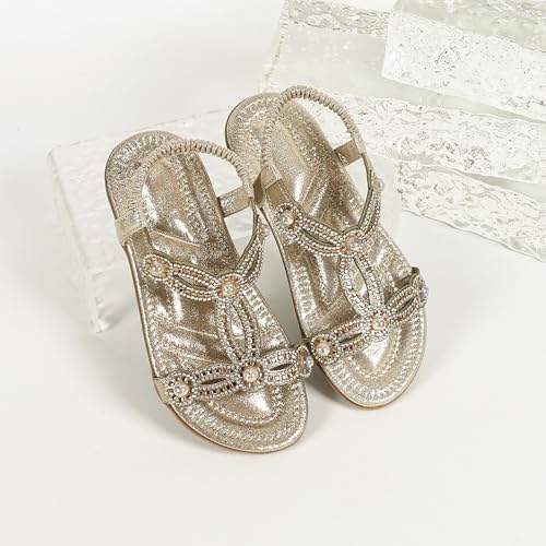 Toddler Girls Pearl Sequins Sandals Formal Dress Open Toe Fancy Wide Shoes Kids Baby Elegant Flat Non Slip Fancy Shoes3