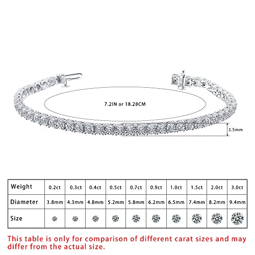 La4Ve Diamonds 1.00 Ct Flash Plated Sterling Silver Illusion Set Diamond Circle Link Tennis Bracelet For Women (J-K, I3) Real Diamond Jewelry| Gift Box Included #TOP4