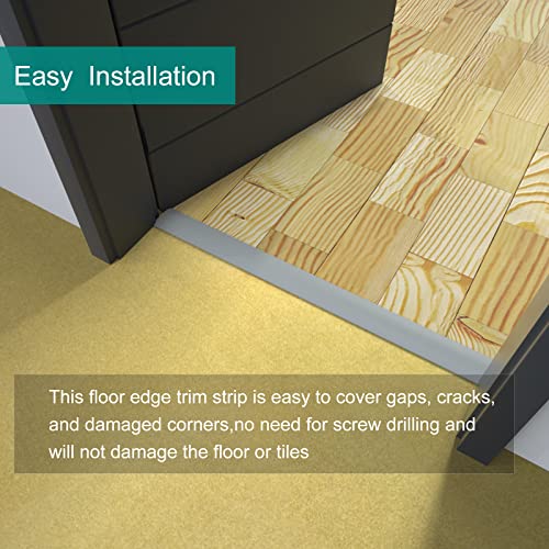 Yuzzy Floor Transition Strip Flexible Threshold Strips Self Adhesive Floor Cover Strips 2" Wide Carpet To Tile Transition Strips Vinyl Floor Flat Divider Strips Floor Gap Covering Trim 10 Ft Gray #TOP2