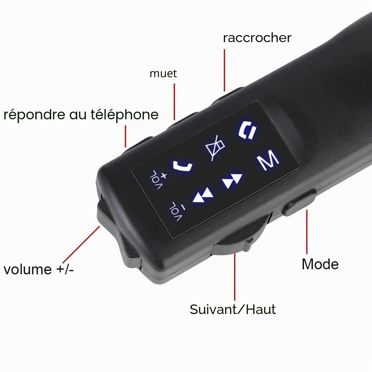 Bouton de télécommande Universelle Intelligente du Volant, télécommande Multifonction de Volume du Volant de 8 clés pour Android Wince System Navigation GPS Lecteur multimédia DVD Radio
