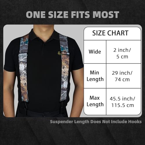 Melotough 2 Inch Wide Suspenders Camo Suspenders For Men X Shape Adjustable Elastic Suspenders Braces With Heavy Duty Snap Hooks thumb #5