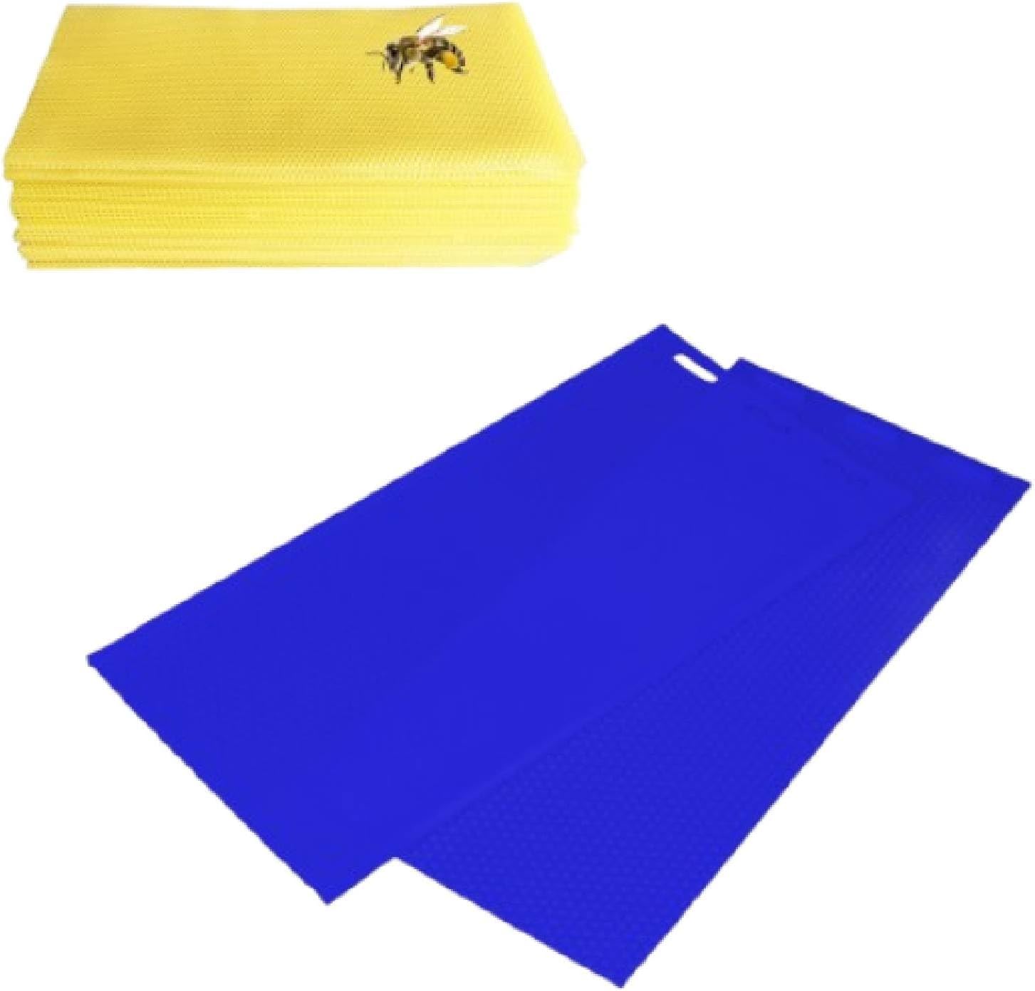 Beeswax Foundation Press Mold, 2PCS 5.4mm Silicone Beeswax Sheet Mold Beeswax Sheets Honeycomb Sheets Making Mold 44 X 28cm (Dark Blue)
