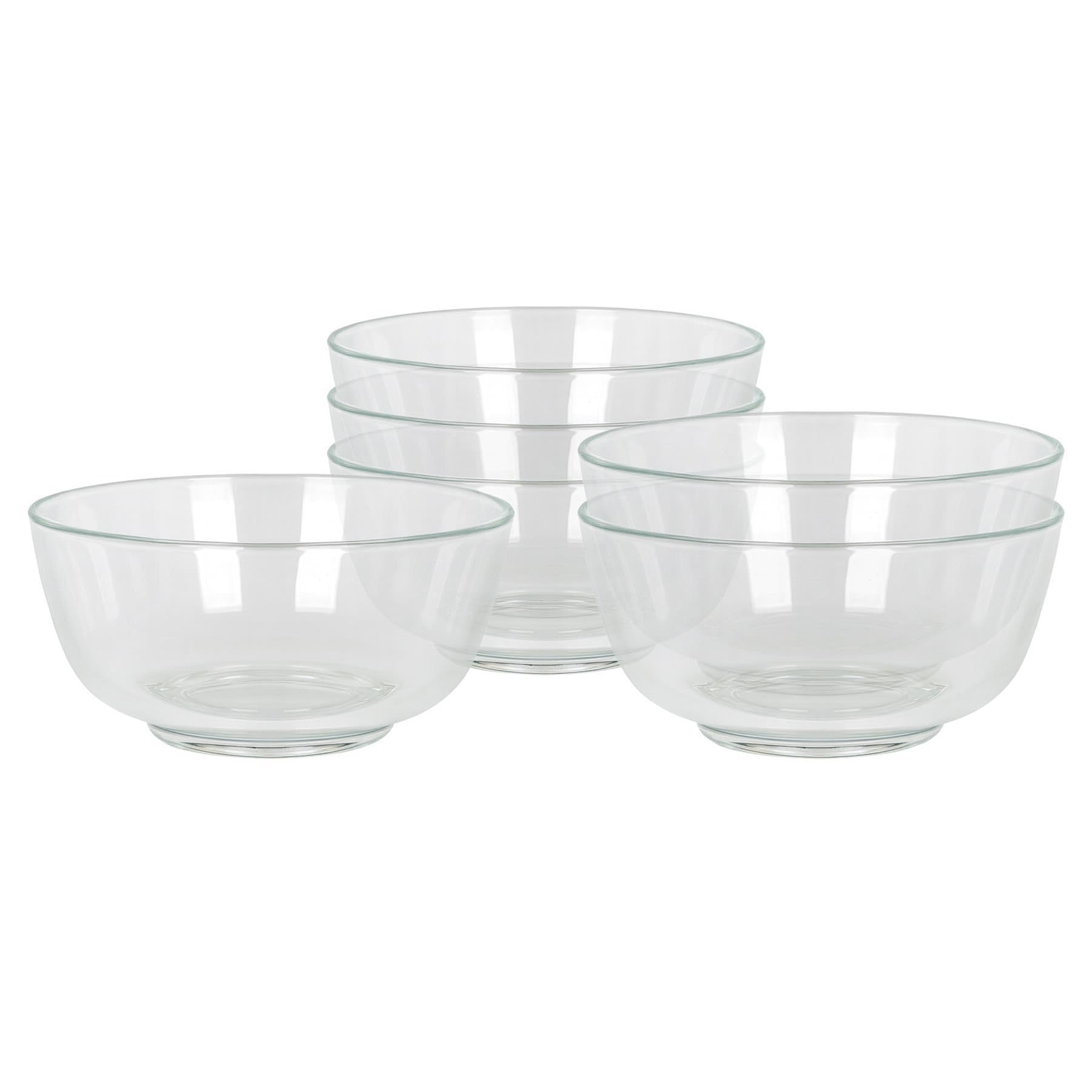 Argon Tableware Glass Snack Bowls Set of 6-11cm Clear Serving Bowls for Snacks Desserts Dips & Sides - Durable Soda Lime Glass Small Bowls for Kitchen Dining & Entertaining