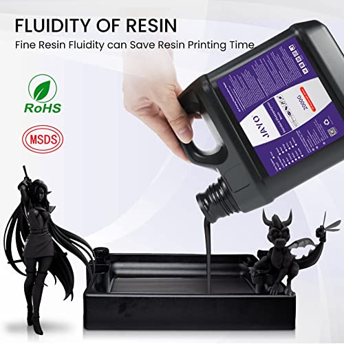 Jayo 3D Printer Resin, 2Kg 405Nm Uv Curing Standard Photopolymer Resin For 2K 4K 6K 8K Lcd 3D Printers, Low Shrinkage, High Precision, Black 2000G #TOP2