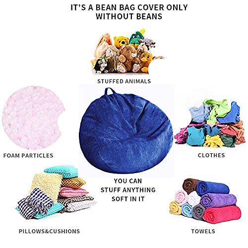 Bean Bag Chair Cover (No Filler) Washable Ultra Soft Corduroy Stuffed Animal Storage Bean Bag Cover For Organizing Plush Toys Or Textile, Sack Bean Bag For Kids, Adults, Teens #TOP3