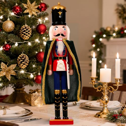MERRI GLOW Nutcracker Christmas Decor, 18" Wooden Nutcracker Soldier Christmas Decoration Home Mantle Table Fireplace Christmas Ornaments for Festival Party(18" Fur Sword Nutcracker) by MERRI GLOW - Image 4