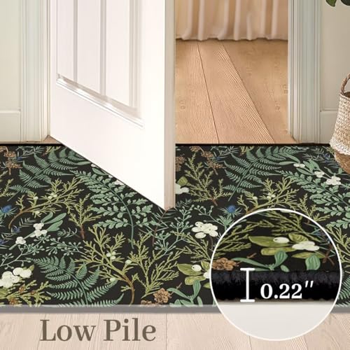 Tapete decorativo rectangular 3x5 ft, microfibra negra verde miniatura 3
