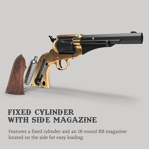 Miniatura 4 de Kit de pistola de CO2 dorado 1858 con 2 cartuchos de CO2 250 BBS (1858s)