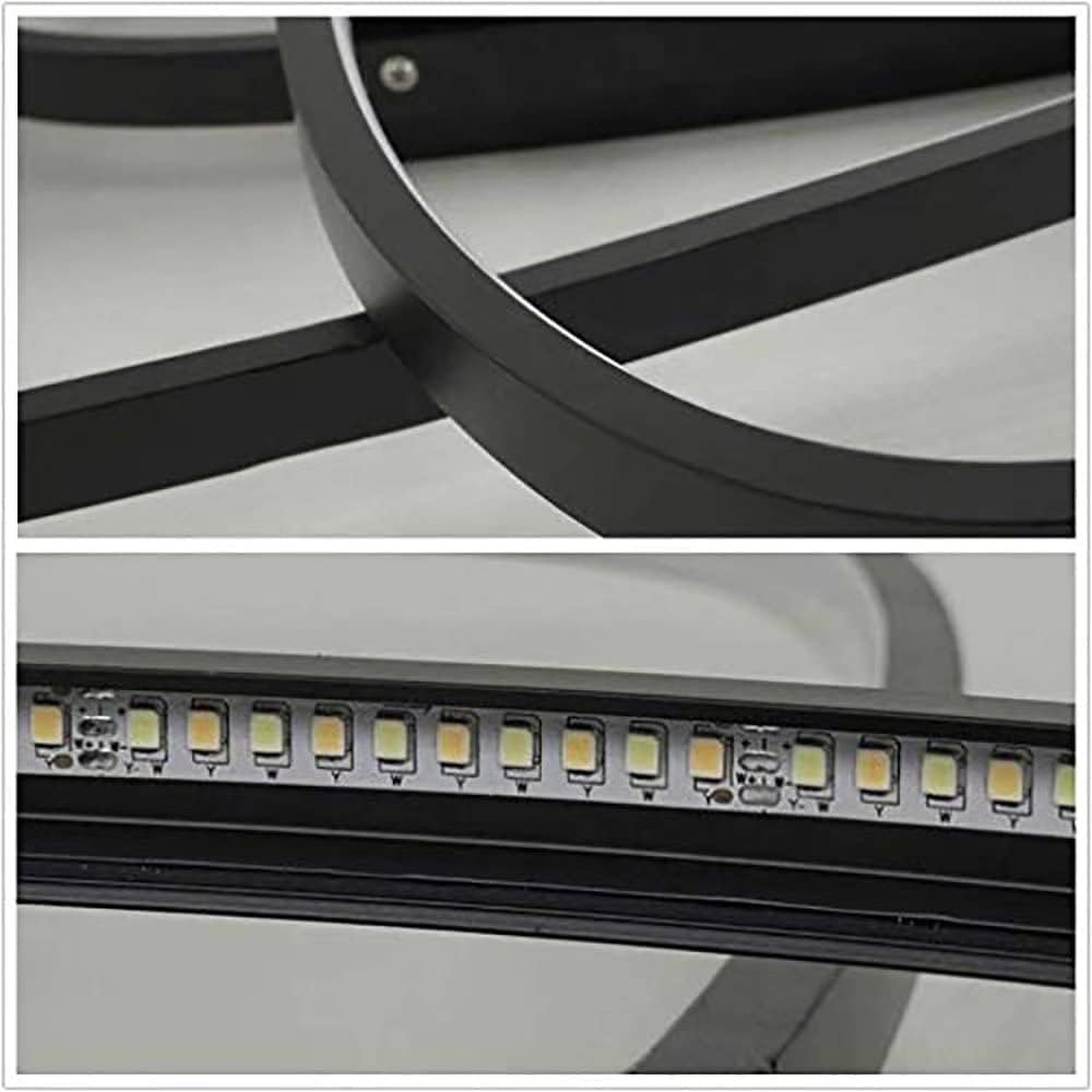 Modern LED Deckenleuchte Dimmbar Deckenlampe mit Fernbedienung 62W Weiß Wohnzimmerlampe aus Metall Modern-Design für Schlafzimmer Esszimmer Wohnzimmer Arbeitszimmer Flur Büro 130cm | Φ130CM Wohnzimmer Lampe Decke Modern-Design, Schlafzimmerlampe 3000K-600