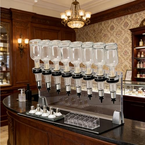 Ręczny dozownik perfum 12 butelek 200 ml Maszyna do napełniania perfumy Desktop Liquid Filler Perfume Glass Pump Tester Rack,Szklany stojak na dozownik,Dozuj perfumy