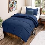 Bare Home Comforter Set - Ultra-Soft - Goose Down Alternative - Premium 1800 Series - All Season Warmth (Twin/Twin XL, Dark Blue)