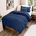 Ultra-Soft Premium 1800 Series Goose Down Alternative Comforter Set - Hypoallergenic - All Season - Plush Fiberfill, Twin Extra Long (Twin XL, Dark Blue)