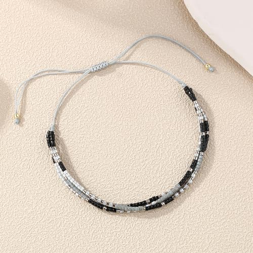 Image of KELITCH Adjustable Multi Strand Bracelets Colorful Miyuki Seed Beads Wrap Bracelets Bangle Women Jewelry
