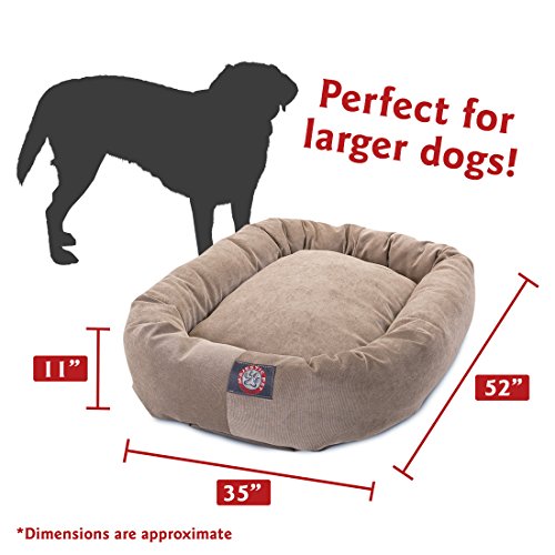 Image of Majestic Pet Villa 52 Inch Shredded Memory Foam Dog Bed for X-Large Sized Dog 52x35x11 Inch-Orthopedic Pet Bed with Removable Washable Cover-Washable X-Large Puppy Mat with Head Support-Pearl