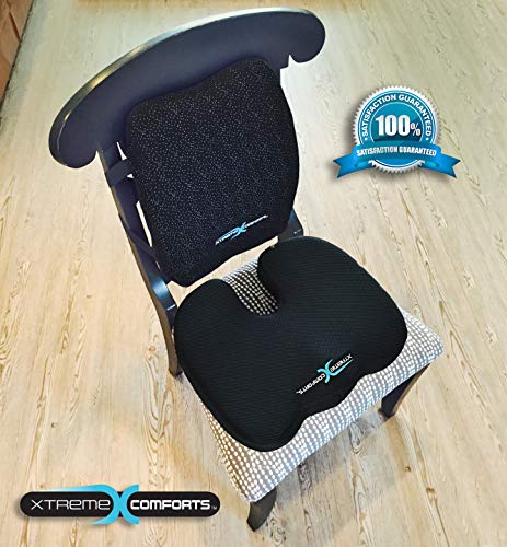 Original Coccyx Orthopedic Memory Foam Seat Cushion with 100% Memory Foam Lumbar Cushion - Thumbnail 3
