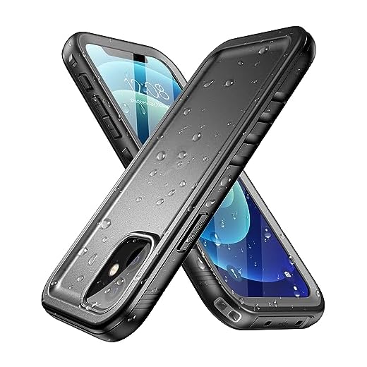 SPORTLINK Coque pour iPhone 12/12 Pro Étanche Antichoc - 360 degres Incassable Militaire Rigide Intégrale Case/Bumper [IP68 Waterproof Antipoussière Imperméable] [avec Protection Camera/Écran]-Noir