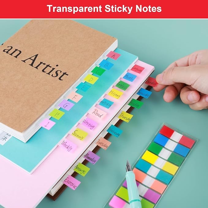 Image of Levin Page Markers Sticky Tabs,Sticky Note Tabs, Book Tabs,Book Sticky Notes,Sticky Index Tabs,1Pack Sticky Tabs for Annotating Books,Page Tabs Flags Label Sticker Pack of 1