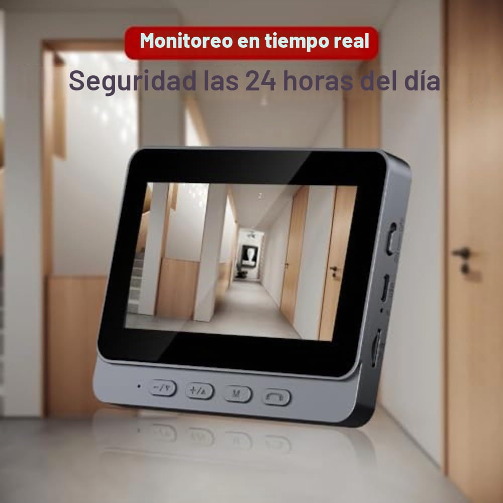 Timbre inalámbrico de video sin necesidad de WiFi, audio de 2 vías, cámara habilitada con pantalla, videoportero 1080P, diseño impermeable para uso en exteriores, suscripción