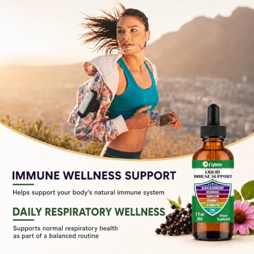 Cofure Zinc Quercetin Vitamin C D3 Liquid Immune Support with Organic Echinacea Elderberry, Immune Defense Drops Supplement for Adults- GMP Certified, Vegan, Gluten Free- 1 Fl Oz (Pack of 2) — view 3
