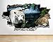 DDSY Stickers Muraux Tigre Blanc Animal Chat Vivant Smashed Decal 3D Art Vinyl Room Poster peintures murales, stickers muraux personnalisés 60x90cm